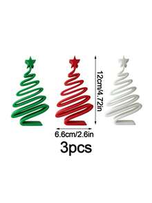 Tabletop Christmas Tree Decor, 3Pcs Mini Spiral Xmas Tree Figurine, Small Minimalist Christmas Ornament For Home Shelf Desk Table Centerpiece, Winter Holiday Party Indoor Decoration, Gift For Her - Christmas Tree Ornament - View 15