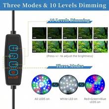 1 Buah Lampu Akuarium USB, LED Spektrum Penuh, Dapat Diputar 360°, Kecerahan yang Dapat Diatur dan 3 Mode Pencahayaan, -Cocok untuk Akuarium Air Tawar/Air Garam, Akuarium Kecil, Mendorong Pertumbuhan Tanaman dan Ikan-Pencahayaan Akuarium, Pecinta Akuarium - View 4