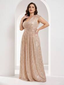 YISIKADO Sequin One-Shoulder Evening Gown - Champagne - View 5