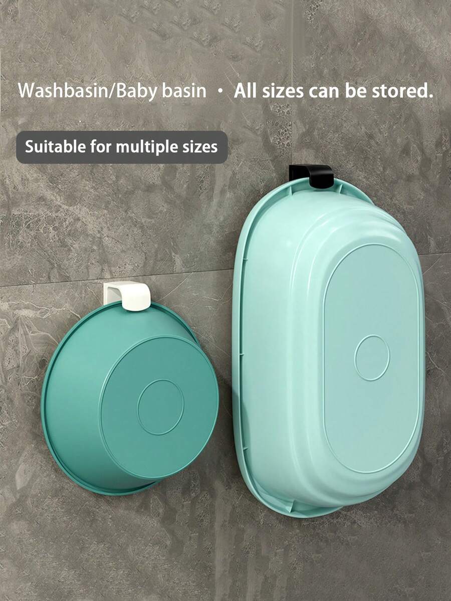 1/2pcs Sink Storage Rack, Seamless Drill-Free Bathroom Kitchen Sink Organizer, Creative Basin Hook Clip-On Hanging Rack, Easy Installation - Multicolor - View 1