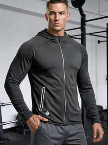 Men's Summer Lightweight Hooded Jacket, Men's Summer Outdoor Fishing Clothing, Ice Silk Lure Fishing Outdoor Skin Jacket, Cycling Wear - Dark Grey - View 4