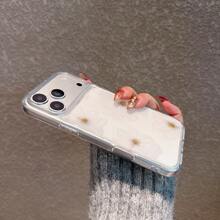 Epoxy Gold Foil Flower Phone Case Compatible With IPhone 18 Pro Max/18 Pro/18/17 Pro Max/17 Pro/17 Air/17/16 Pro Max/16/16 Pro/16 Plus/15/15 Pro Max/15 Pro/15 Plus/11/12/13/14 Pro Max/XS/XR/11 Pro/11 Pro Max/12 Pro/12 Pro Max/13 Pro/13 Pro Max/7 Plus/14 Pro/14 Pro Max/14 Plus/7 Plus/8 Plus/8/SE2 Soft Shell Minimalist Creative - Clear - View 7