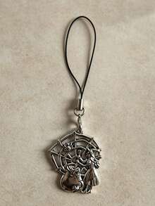 Halloween Mini Phone Charm Straps, Cute Ghost Pumpkin Maple Leaf Spider Witch Pendant Short Lanyard, Gothic Fall Decor Key Bag Accessories - Multicolor - View 8