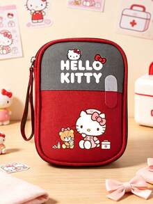 SANRIO 1pc Portable First Aid Storage Bag With Cute Hello Kitty Pattern, Compact Travel Pill Organizer & First Aid Pouch For Daily & Outdoor Essentials - Multicolor - View 5