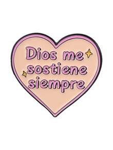 Fashionable Multi-Color Spanish Slogan Enamel Lapel Brooch, Warm Inspirational Metal Brooch Accessory, Suitable For Clothing And Bag Decoration - Multicolor - View 13