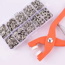 100/200/400pcs/Set-Five-Claw Snap Button Kit, Metal Snap Button Set For Sewing, With Manual Pressure Pliers Fasteners And Storage Box, Button Set For DIY Crafts, Clothing, Hats, Bags, No-Sew Snap Button Tool Set. Versatile Invisible Four-Way Snap Button Set. Art, Craft And Sewing Supplies, Clothing Sewing And Fabric Supplies, Convenient And Practical. Home & Living Products, Durable And Sturdy, - Multicolor - View 1
