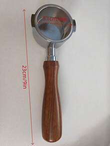 1 pièce Porte-filtre sans fond 58 mm, poignée en acier inoxydable à double oreille et en bois massif, convient pour machine à expresso 8 Series 58 mm, outil d'extraction de café - Multicolore - Voir 15