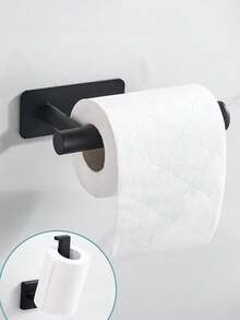 1pc Stainless Steel Kitchen & Bathroom Paper Towel Holder, Wall-Mounted Toilet Paper Rack, No-Drill Towel Bar, Multi-Functional Dish Cloth Holder - Multicolor - View 5