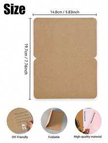 20/50pcs DIY Rounded Corner Foldable Greeting Cards - 19.7x14.8cm/7.75x5.8in Blank Doodle Cards. Available In Pearlescent, Kraft And Solid Color Cardstock. Suitable For Birthday, Wedding, Thank You Party And Daily Correspondence - Greeting Card - View 5