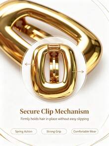 Oval Hollow Hair Clip, Back Of Head Claw Clip, Half-Up Hair Accessory, Multi-Functional Hair Accessory, Suitable For Daily Use And Travel - Multicolor - View 6