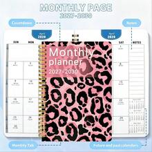 Leopard Print Cover Daily Planner Notebook Fashion Leopard Print Cover Monthly Overview Layout With Note Section Reference Calendar Back To School Stationery Study Work Daily Schedule Planning Diary Office Home Time Management Notebook - Multicolor - View 6