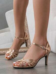 Women Heeled Sandals - Champagne - View 3
