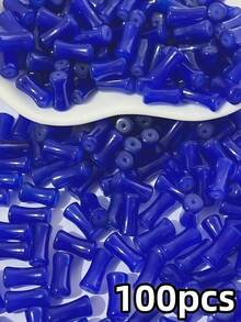 100pcs 6x12mm Bamboo Joint Shaped Glass Loose Beads - DIY Handmade Hair Sticks, Bracelets, Necklaces Accessories, Vintage Jewelry Craft Materials - Multicolor - View 20