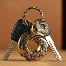 1pc Twisted Fortune Chinese Style Meander Pattern Keychain, Symbolizing Wealth, Luck And Prosperity, Car Key Chain Pendant, Feng Shui Good Luck And Safety Keyring Bag Accessory - Multicolor - View 5