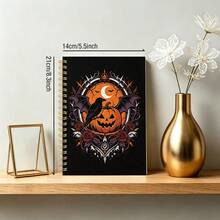 DANPERJI 1pc A5 Spiral Notebook, Gothic Halloween Cover, Home Office Note‑Taking, Dark Mysterious Holiday Aesthetic, Writing Journal, Thought Log, Personal Reflection Organizer Diary - A-nX - View 3