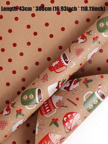 Christmas Gift Wrapping Paper, New Large Roll, Double-Sided Gift Wrapping Paper, Kraft Paper, Suitable For Christmas Gift Wrapping, Christmas Decorations And Christmas Return Gift Wrapping. - One Size Fits All - View 11