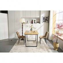 [ set ] Dining table for 4 persons for 2 persons 140cm width Stylish very easy to assemble Solid high-end vintage style Modern for guest study Simple - ナチュラル - チェックする 3