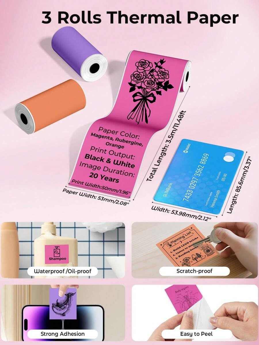 Easy-Peel Backing & Strong Adhesive - Peel Off The Backing In Seconds; Sticks Firmly To Jars, Boxes, Planners, Envelopes And Most Smooth Surfaces, Leaves No Residue When Removed. - Multicolor - View 1