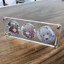 Anime Character Badge Acrylic Display Stand, Suitable For 58mm Badges, Multiple Styles To Choose From, Highly Transparent, Dustproof And Thickened, Can Be Used For Anime Merchandise And Series Badge Display Bricks - Black and White - View 9