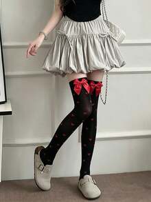 Élanzette 1 Pair Bow Y2K Lolita Over-The-Knee Socks Japanese JK Sweet Thigh-High Socks - Multicolor - View 8