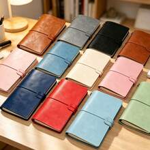 1pc Minimalist A6 Size Portable Leather Cover Notebook School Supplies - A6 - View 10