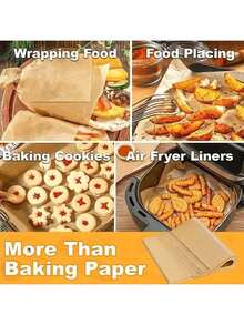 1/50/100 Sheets 9x13 Inch Unbleached Non-Stick Baking Paper, Pre-Cut 1/4 Size, Suitable For Baking Bread, Cakes, Cookies, Applicable For Baking, Grilling, Air Frying And Steaming - Multicolor - View 8