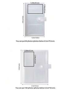 1pc Photo Album Book For Photo Storage, Postcard, Sticker, Movie Ticket, Card, Commemorative Small Card, Photo Collection, Durable And Portable Memorial Album, Suitable For Postcards And Movie Tickets, Perfect Travel Photo Album, Transparent Plastic Rectangular, Multi-Purpose Holiday Use, Valentine's Day Gift, Graduation Photo Album, Large Capacity Album That Can Hold 84/160 Photos - Transparent Plastic And Black Glue Photo Manager, Suitable For Storing Photos. - Photo Album - View 3