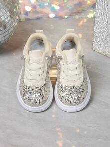Infant Fashion Sneakers Casual Versatile Slip-On Sequin Baby Walking Shoes - Rose Gold - View 5