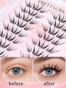 10-Row Glue-Free Reusable Segmented False Eyelashes, Large Volume, Beginner-Friendly, Easy To Apply, Natural And Lightweight, Comfortable For Daily Wear, Soft Natural Eye Makeup Effect - C - View 3