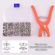 100/200/400pcs/Set-Five-Claw Snap Button Kit, Metal Snap Button Set For Sewing, With Manual Pressure Pliers Fasteners And Storage Box, Button Set For DIY Crafts, Clothing, Hats, Bags, No-Sew Snap Button Tool Set. Versatile Invisible Four-Way Snap Button Set. Art, Craft And Sewing Supplies, Clothing Sewing And Fabric Supplies, Convenient And Practical. Home & Living Products, Durable And Sturdy, - Multicolor - View 12