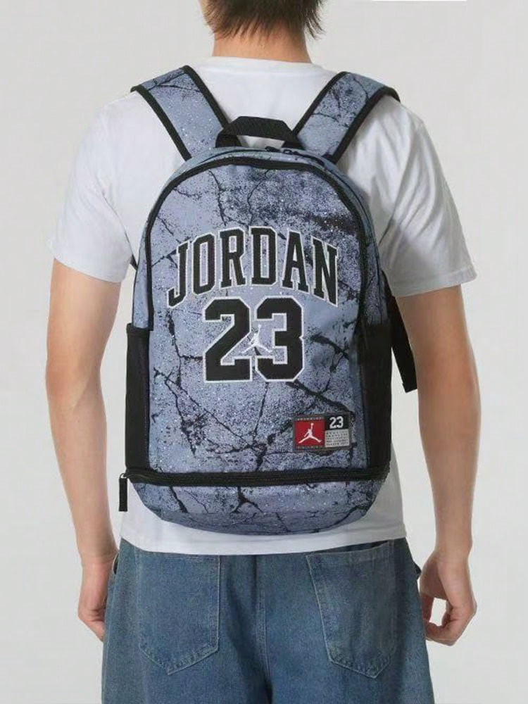 Ransel Nike Jordan Sport Casual dengan Resleting, Bahan Poliester, Ukuran Sedang, Unisex, Abu-abu - Grey - View 1
