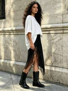 Women Midi Dresses - Black - View 2