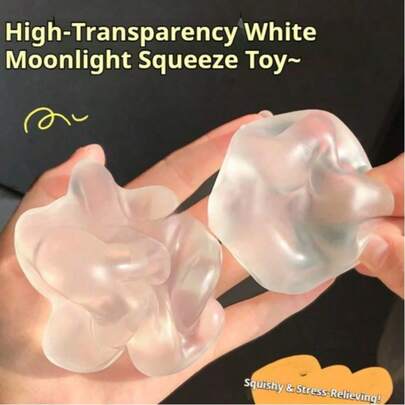 1pc Squeezable Coconut Oil Stress Relief Toy Ball, Soft And Highly Malleable, Transparent Creative Gift, Relieve Stress