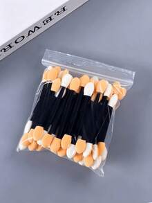 100pcs/50pcs/10pcs Double-Ended Eyeshadow Brushes, Latex Sponge Head Makeup Tools, Eyeshadow Sticks, Eye Makeup Brushes, Also Suitable For Nail Art Tools, Compact And Portable, Travel Essential, Holiday Gift, Girlfriend Gift - Double-ended Eyeshadow Brush - View 9