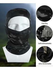 1pc Or 2pcs Or 3pcs Universal Ski Balaclava Face Mask, Windproof Full Face Head Cover, UV Protection Ski Headscarf, Suitable For Outdoor Combat Military Tactical Hiking And Wilderness Exploration - Multicolor - View 4