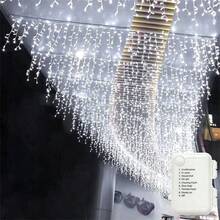 Battery Powered Icicle Lights Outdoor Christmas Lights, 8 Modes, Fairy Lights, Suitable For Home Party, Halloween, Holiday Decoration - Battery-powered Fairy Lights - View 12