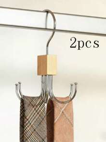 2pcs/1pc 360° Rotatable Belt Hanger, Space-Saving Multi-Functional Closet Organizer, Suitable For Belts, Bras, Ties, Scarves, Tank Tops And Wallets, Halloween, Christmas Gift - Rotating 6-prong Hook - View 12