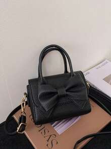 1pc Girls Bow PU Magnetic Closure Fashion Handbag One Shoulder Crossbody Bag Suitable For All Seasons Daily Use - A - View 12