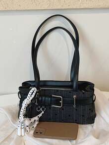 A Retro Classic Polka Dot Shoulder Bag With A Niche Atmosphere, Featuring Buckle And Pendant Decoration Design, Suitable For Daily Commuting - Multicolor - View 10