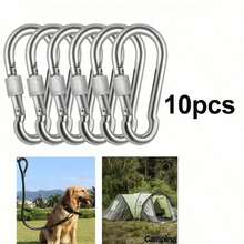 10/5/3/1pc Stainless Steel Spring Hook Set, 304 Keychain Hooks, Sturdy Carabiner Clips, Suitable For Hiking, Camping And Camping Equipment Use - Silver - View 13