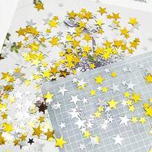 100pcs Star-Shaped Glitter Sequins, Christmas Atmosphere Decor Star Confetti, Party Tabletop Scatter Decoration Glitter - Multicolor - View 3