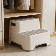 1pc Double‑Layer Non‑Slip Step Stool, Thickened Plastic Stable Structure, Non‑Slip Pedal & Non‑Slip Base, Side Handle Hole For Easy Moving, Suitable For Toilet Foot Rest, Kitchen Height‑Aiding, Home Assistance - Random Color - View 7