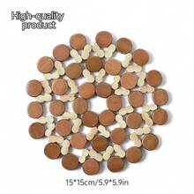 5/3/1pc Bamboo Heat-Resistant Mats, Non-Slip Heat-Resistant Multi-Functional Table Mats, Suitable For Pots, Bowls, Cups, Easy To Clean And Washable, Bamboo Tabletop Decor Coasters, Suitable For Daily Dining, Holiday Parties And Picnics - Multicolor - View 16