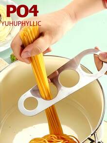 Regla medidora de pasta de acero inoxidable, regla medidora de espaguetis de acero inoxidable de 4 orificios, regla medidora de pasta, regla medidora de fideos de acero inoxidable, herramienta de cocina práctica, regla medidora fácil de usar, uso de chef profesional - Ver 8