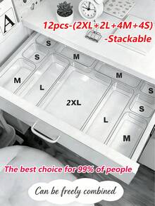1 buah Organizer Kosmetik Meja Transparan yang Cantik, Kotak Penyimpanan Rias yang Dapat Disesuaikan untuk Perona Mata, Lipstik, Parfum, Masker Wajah, dan Kuas Rias Anak Perempuan - Clear - View 7