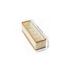 6-Grid Multi-Piece Bra Organizer Box, Belt Divider Storage Basket, Closet Storage, Foldable, Stackable, Space-Saving, Suitable For Home, Wardrobe, Sorting And Organizing Organizer - Beige, Halloween, Christmas Gift - View 4