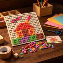 English: 3D Pixel Particle Blocks Mosaic Puzzle, Pointillism Educational Building Toy For Kids - Multicolor - View 9