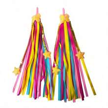 1 Pair New Bicycle Handlebar Star Ribbon, Electric Bike Motorcycle Handlebar Ribbon, Handlebar Tassel Ribbon, Bicycle Handlebar Decoration Accessories, Balance Scooter Skateboard Handlebar Universal Decoration Ribbon - Multicolor - View 14