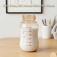 1pc/2pcs Chick Pattern Baby Milk Bottle, PPSU Material, High Temperature Sterilizable, 140ml Capacity, Suitable For 0-3 Months Old Infants, Liquid Silicone Nipple, Anti-Colic, Lightweight, Drop-Resistant And Easy To Carry - Yellow - View 5