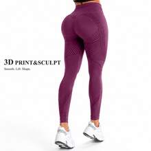 3D Body Sculpt 2.0 Compression Leggings, No Front Seam, Smooth Front - 2.0 Compression Wine Red - View 4
